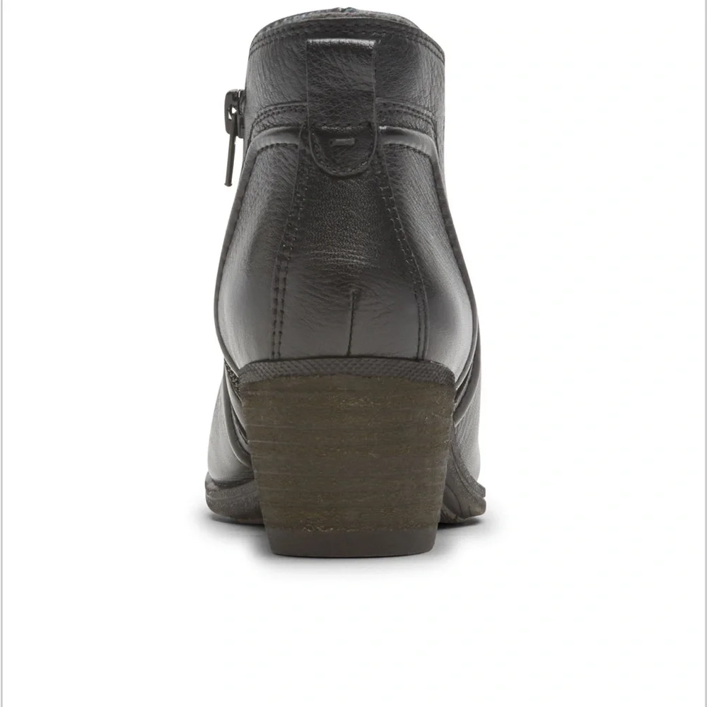 Rockport Cobb Hill Anisa Women’s Black Leather Ankle Boots Size 7‎